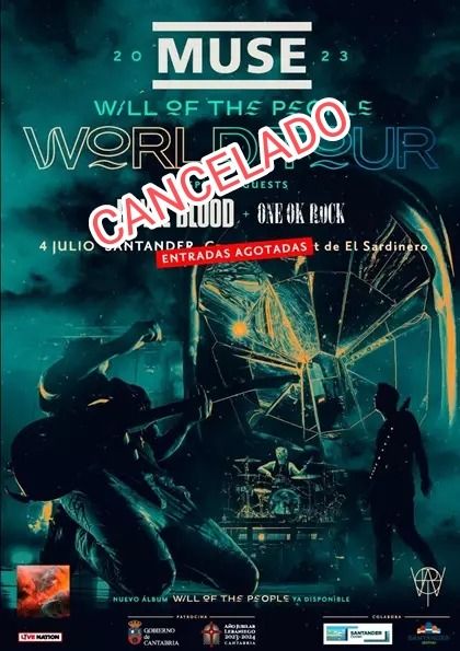 Cancelado concierto Muse en Santander